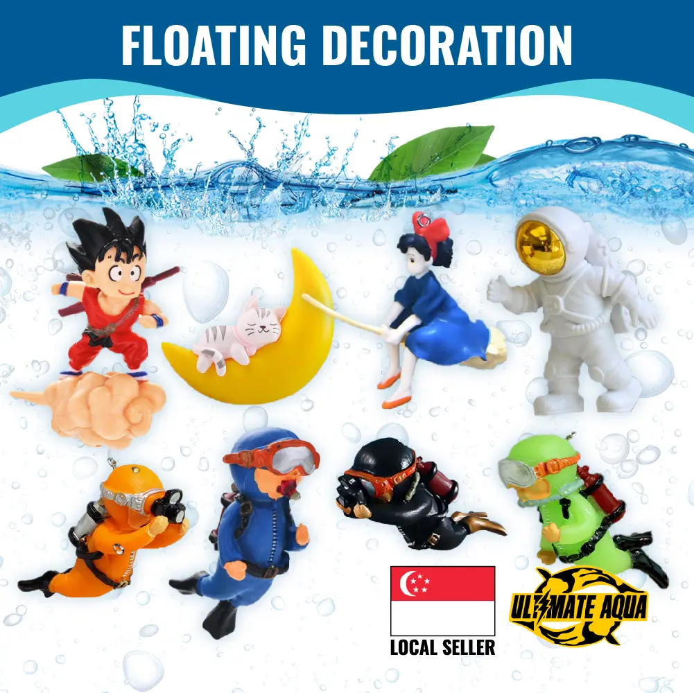 Small Fish Tank Landscaping, Floating Decoration Figure With Many Cartoon Characters | Aquarium Ornaments Decoration