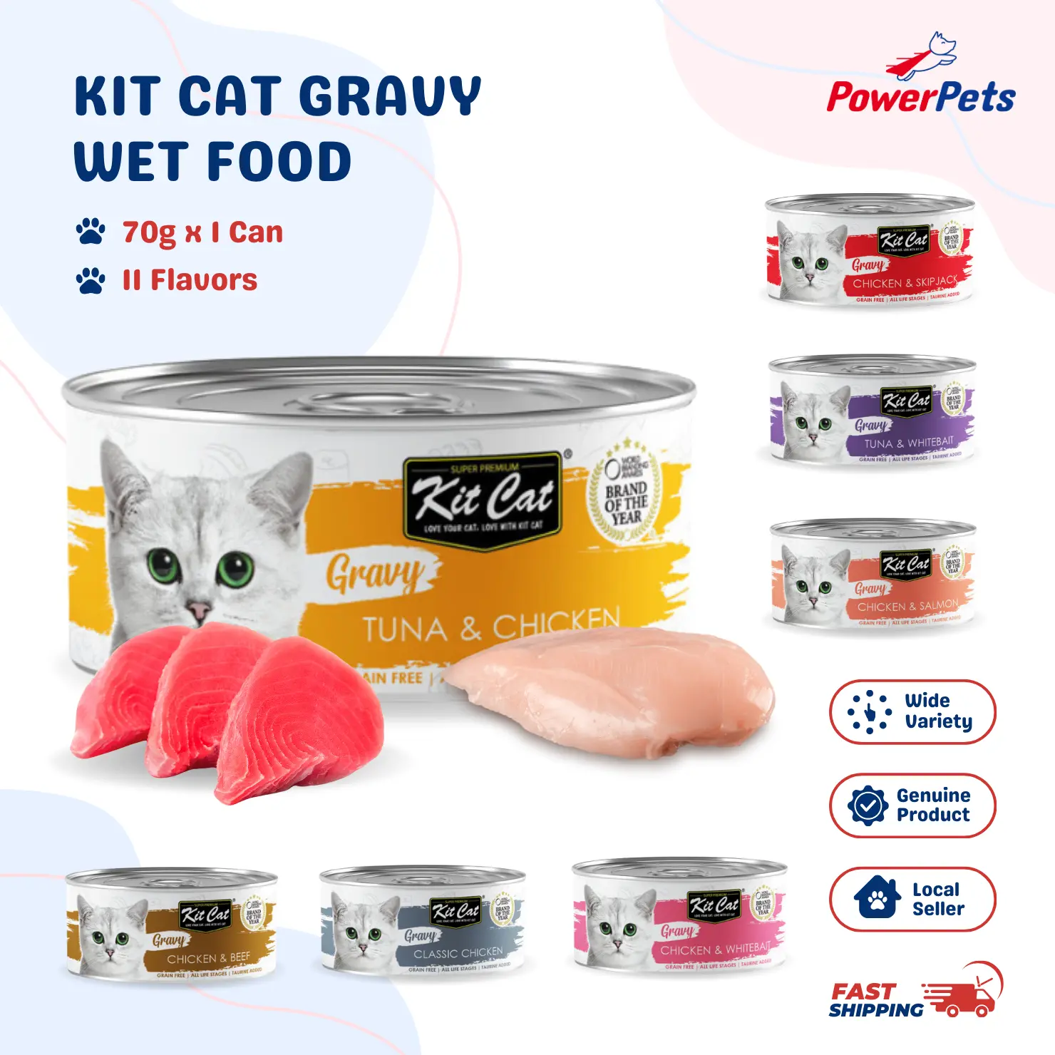 Kit Cat Gravy Wet Food 70g x 1 Can