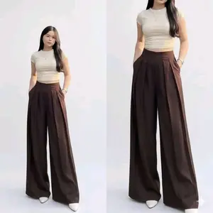 koleksiwanita - Lavie Pants - Culote Palazzo Highwaist Celana Panjang Wanita - Celana Fashion Muslim wanita - Celana Casual - Vintage Trendy - Viral