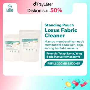 Loxus Fabric Cleaner Standing Pouch Pembersih Noda Jamur Baju Kain Sarung Bantal Mukena Mencerahkan Pakaian