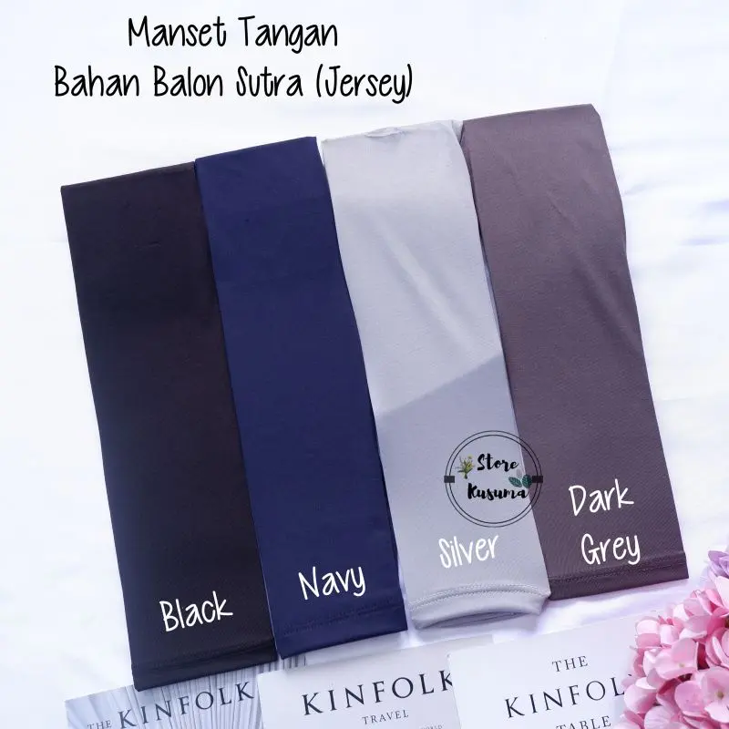 Manset Tangan Bahan Balon Sutra/Jersey (Licin dan Tidak Tebal) Harga 1Pasang