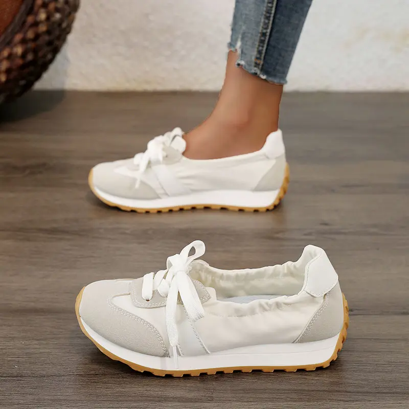 German training shoes women 2024 summer new thick soled small white shoes sports breathable explosion board shoes to increase commuting all match breathable shoes（YNMT）·