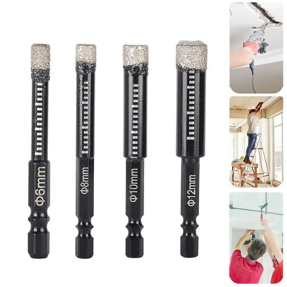 6-12MM Diamond Hex Dry Drill Bit For Glass Granite Porcelain Tile Marble Saw Cutter Set