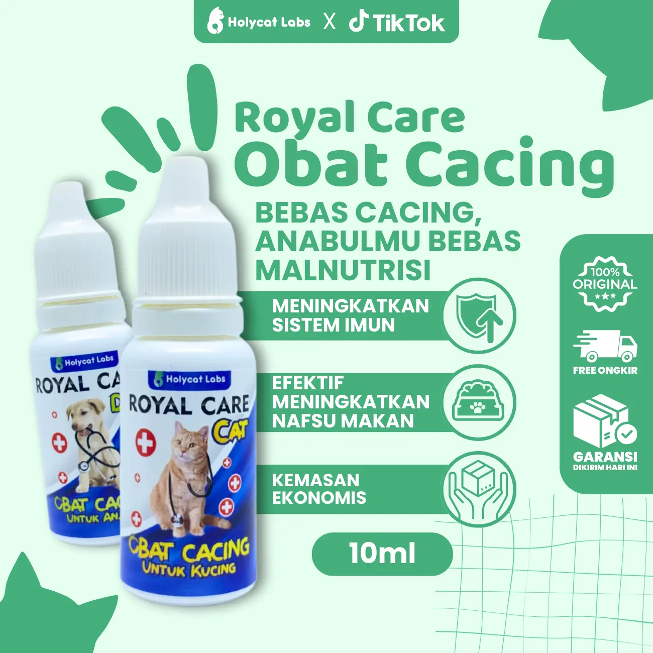 Holycatlabs Obat Cacing Royal Care Kucing Anjing 10 ML