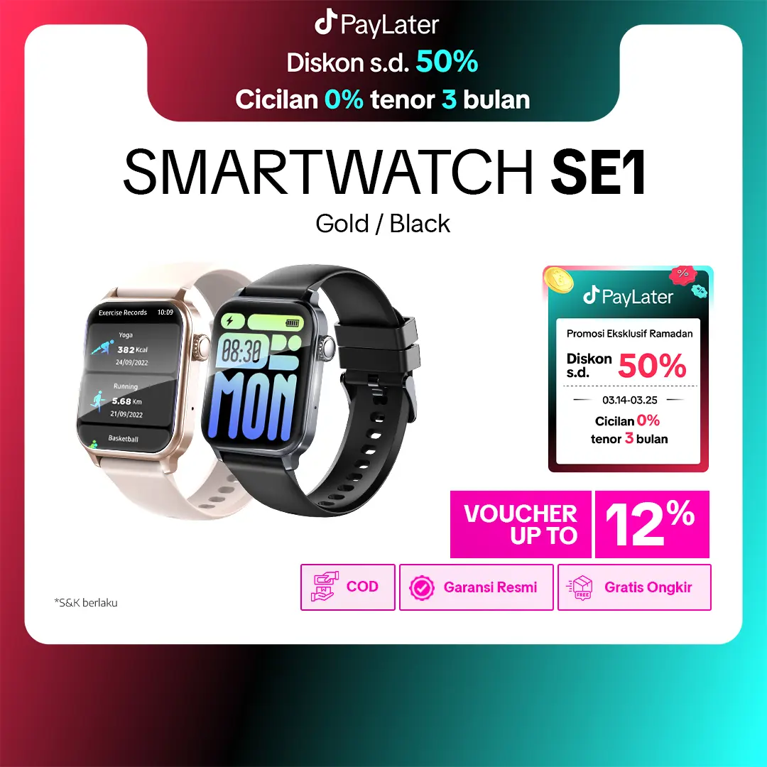 ADVAN Smartwatch SE1 AI Voice Assistant IPS 1.83” Wireless Bluetooth Call Waterproof IP68 600mAh Standby Time up to 30 Days