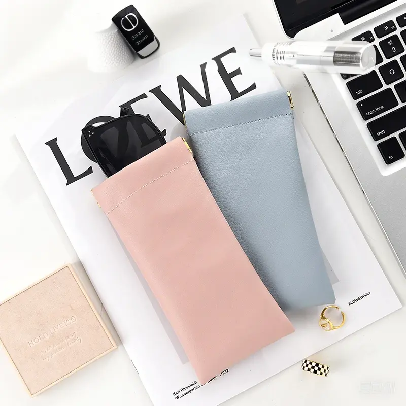 Sunglasses organizer pouch portable press glasses case auto-close sunglasses case