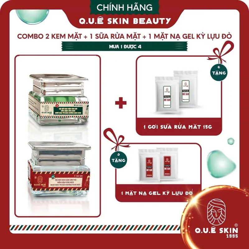 BỘ NÁM FACE ngày & đêm từ bưởi, cam vàng lô hội THƯƠNG HIỆU Quê Skin TẶNG gói kem kỳ than tre 18g + 1 gói sữa rữa mặt 15g chăm sóc da Skincare cho Tất cả các loại da nam nữ