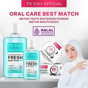 [BPOM] MeToo Teeth Whitening Powder / Volcanic Pumice Whitening Tooth Powder / Probiotik / Pemutih Gigi Mutiara / pembersih karang gigi / menghilangkan kalkulus gigi /  menghilangkan bau mulut / obat kumur karang gigi / non-alkohol