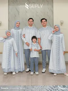 Seply Sarimbit 2026 Tenara Passion Blue -  Lebaran Series 2026 - Busana Muslimah Original Seply Ethica Rabbani Rauna Rahnem Nibras Sarimbit Terbaru 2026