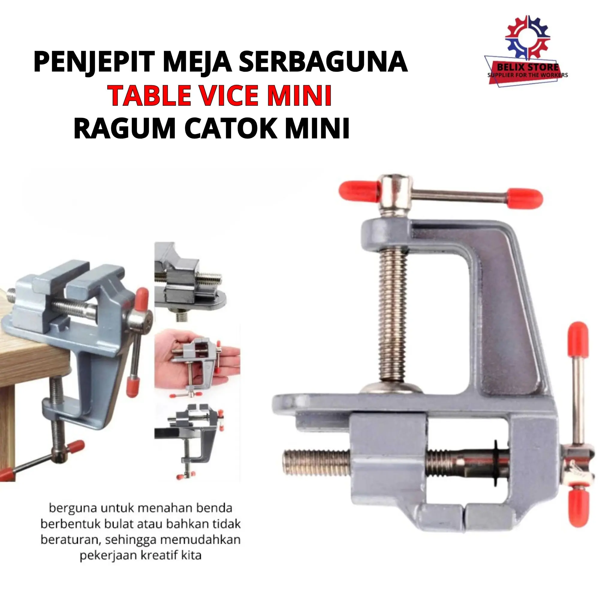 Klem Catok Ragum / Catok Meja / Ragum Clamp Vise Bench / Table Vice Penjepit Meja