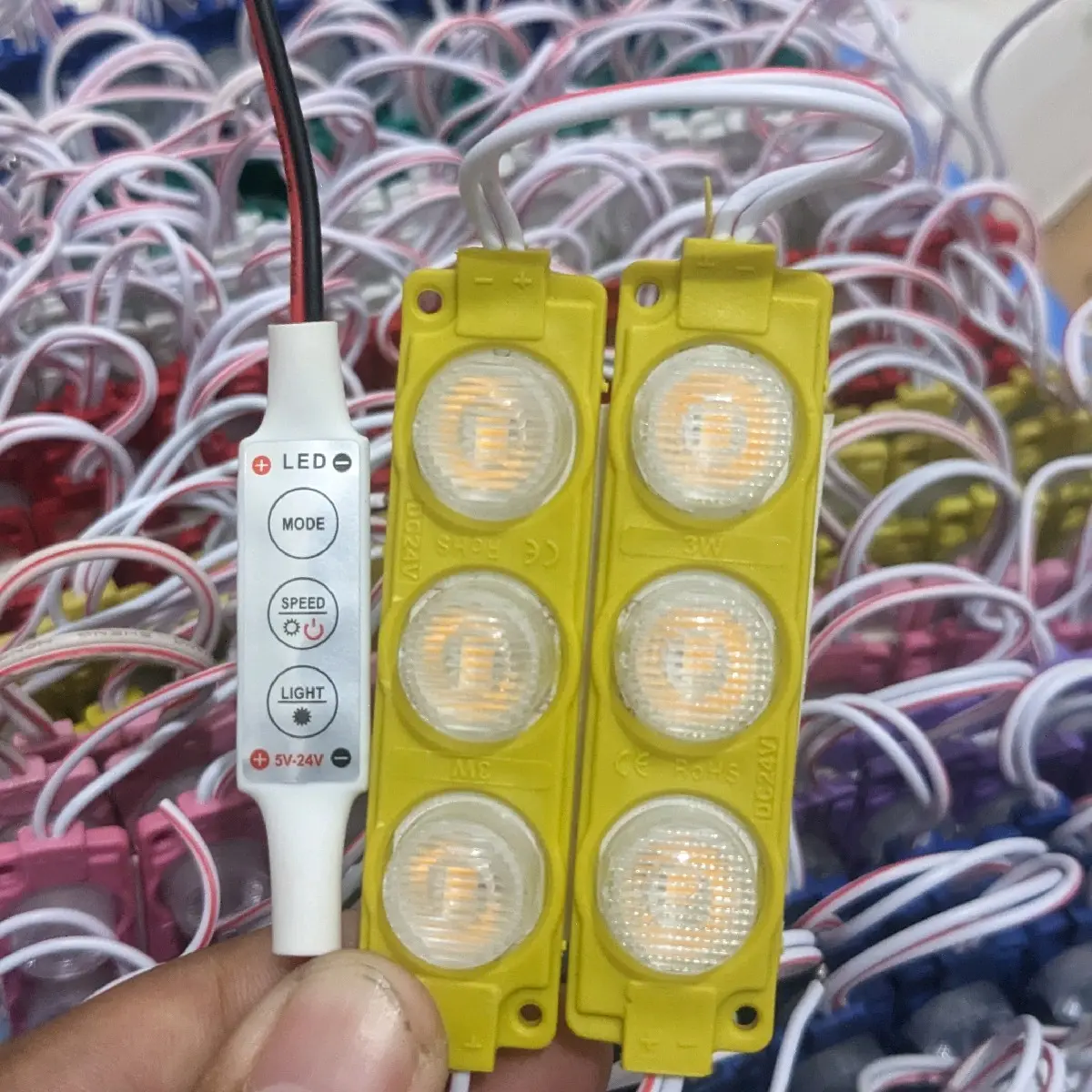 Paket 3Mata+Modul Blitz Pesawat 12v-24v (6Mode kedipan) modul pesawat