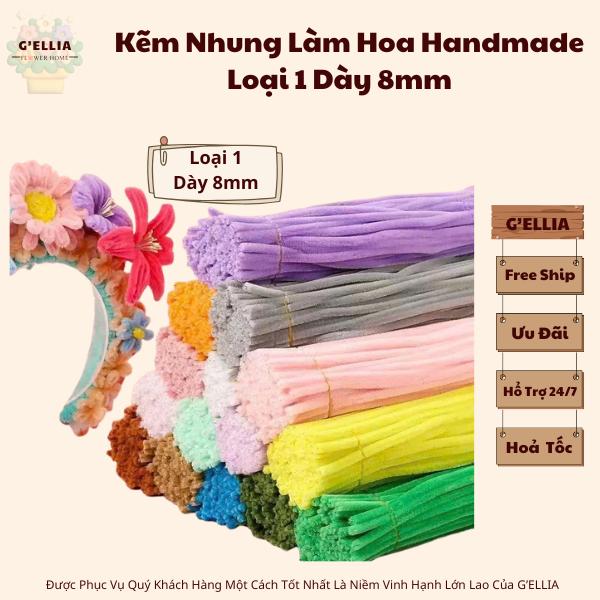 Kẽm Nhung Loại 1 Dày 7-8mm Làm Hoa Handmade Decor Trang Trí Quà Tặng DIY G'ELLIA Flower