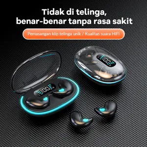 [COD]  X55 Earphone Tidur Suara Stereo Level HiFi, Tahan Air iPX5, Mikrofon Internal, ENC Noise Reduction Layar Digital Cerdas Kontrol Sentuh untuk iPhone dan Android