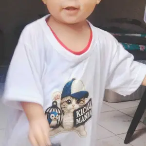 SETELAN KAOS  ANAK PREMPUAN DAN LAKI LAKI,MOTIF SABLON 3D KICAU MANIA