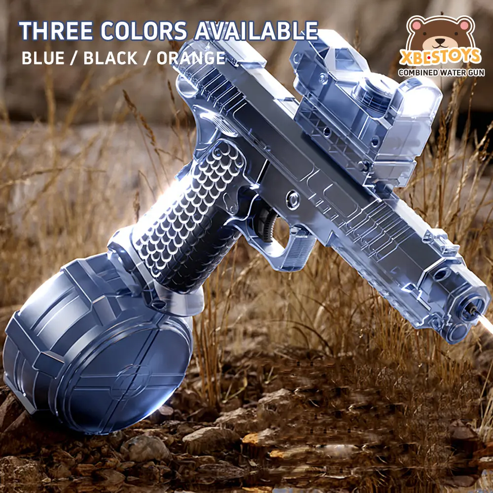 Electric Water Gun Automatic Blowback Toy Gun Large Capacity with Flashlight Water Toys Outdoor Summer Beach Cs Prop Gifts For Boys