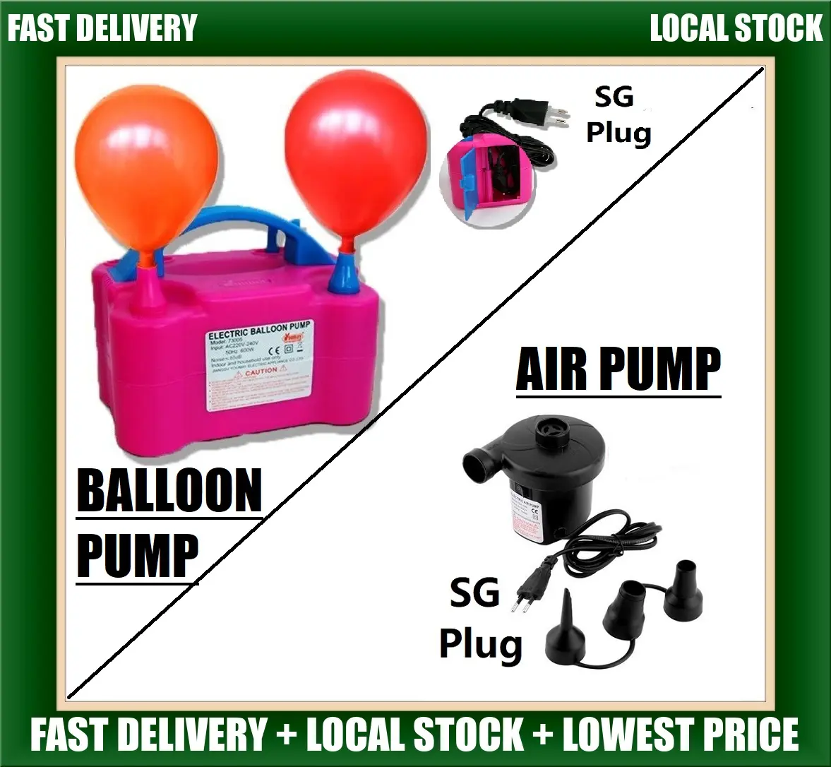 Ballon Pump / Electric Air Pump AC Inflator Deflator Swimming Pool Inflatable Air Bed Mattress Toys Float Boat Sofa