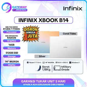 INFINIX XBOOK / INBOOK X2 2025 LAPTOP RYZEN 7 / RYZEN 5 / CORE I5 1334 16GB 512GB SSD WIN11 14.0" FHD IPS - 100% SRGB - 1,24KG RINGAN