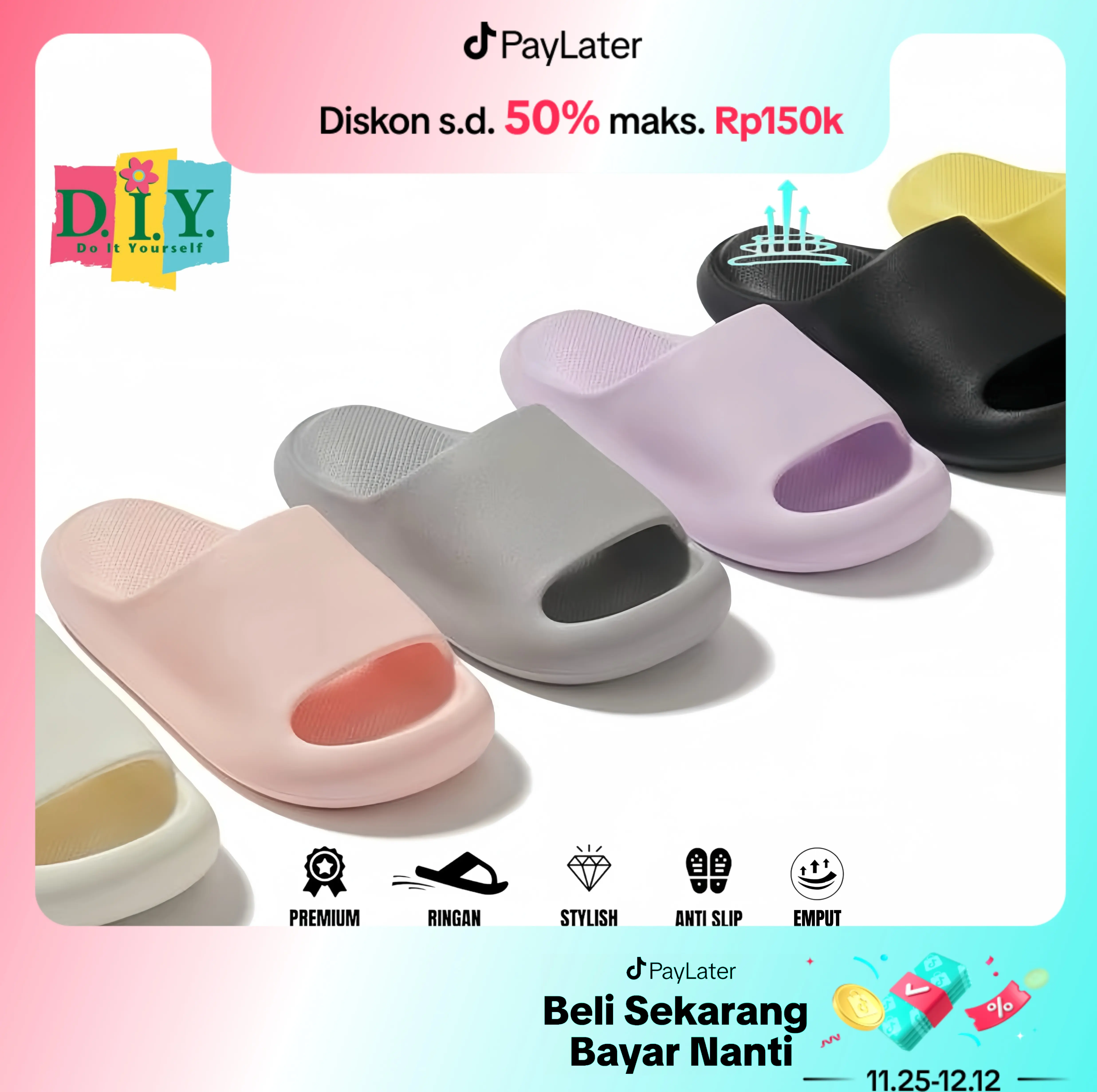 [DIY]Sandal Premium Wanita Pria Original New Cat Claw Sendal EVA Lembut NO.1
