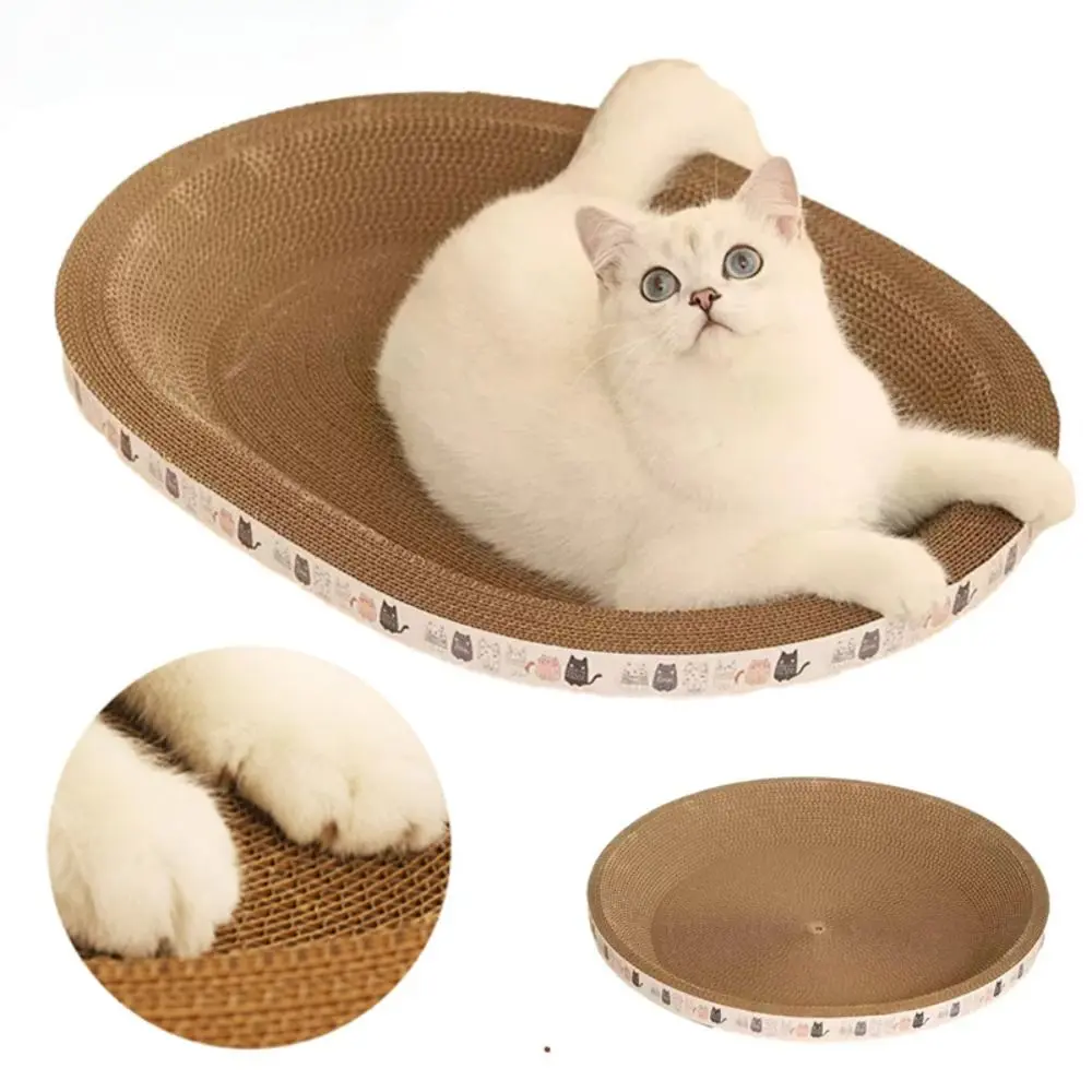 Corrugated Cat Scratcher Durable No Crumbs Wear-Resistant Cat Accessories Round Oval Resistant To Scratching Grinding Claw Toys for Cats