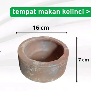 Gerabah kelinci tempat makan kelinci berat 2 kg