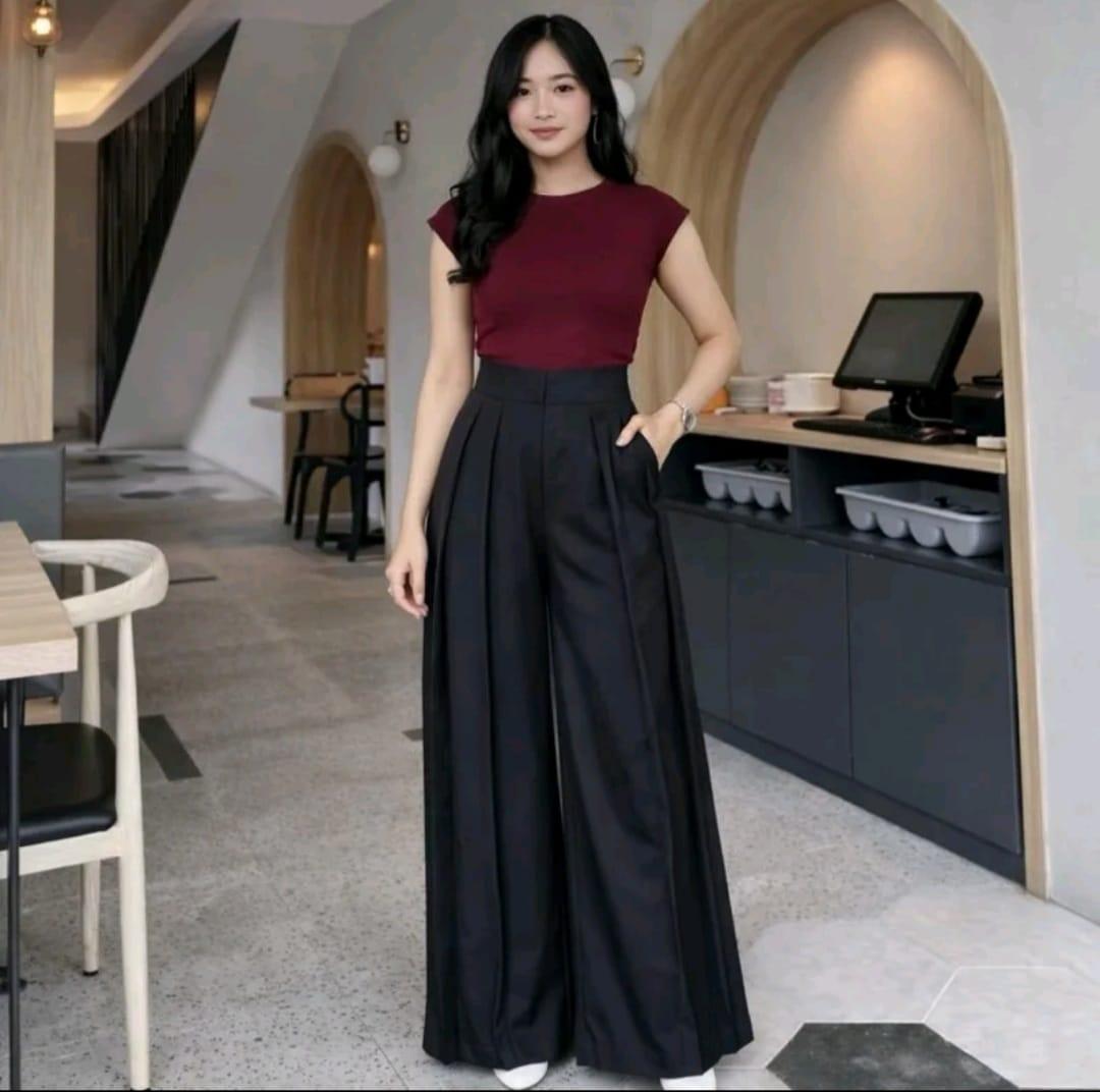 Lavie Pants - Kulot Highwaist Wanita - Celana Panjang Wanita - Celana Kerja Wanita