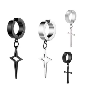 Anting Japit Motif Bintang Anti Karat Dan Luntur Untuk Pria Dan Wanita - Earrings