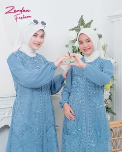 Azkia - Jayeenah Sarimbit Ibu dan anak || Gamis Dress Kondangan Terbaru || Gamis Dress Mewah Elegan