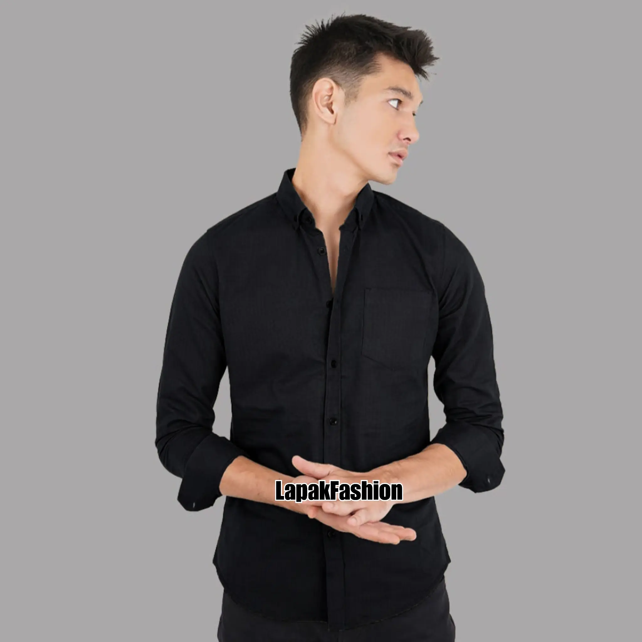 Kemeja Polos Pria Lengan Panjang