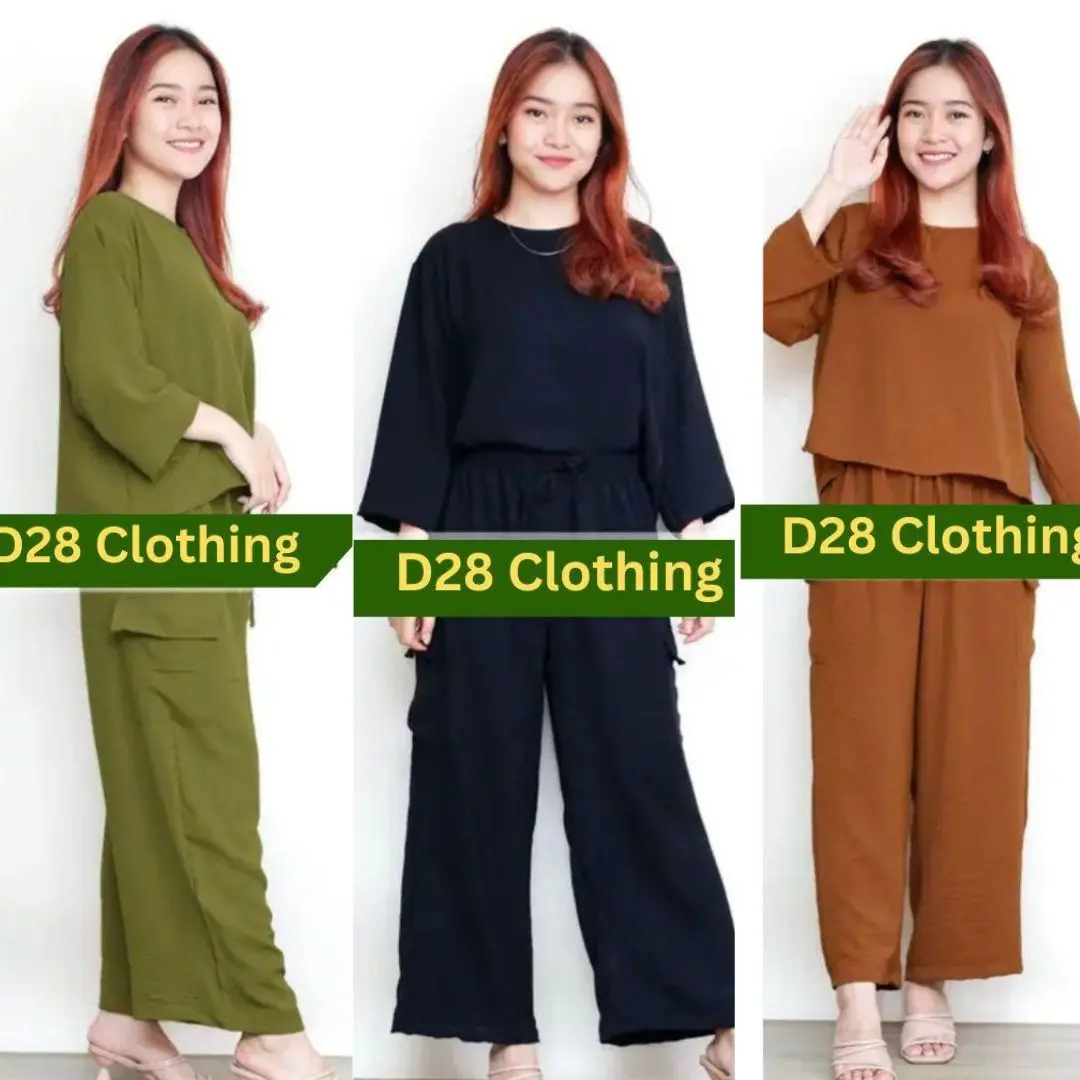 111 - LULUUUUU   SET - BLOUSE & CARGO PANTS Womenswear