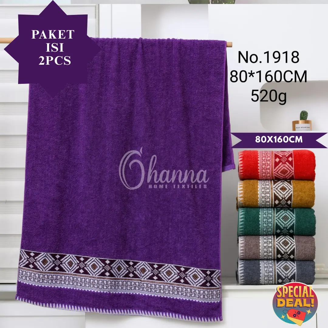 PROMO..!! isi 2Pcs Handuk Mandi Katun Jumbo uk. 80x160CM