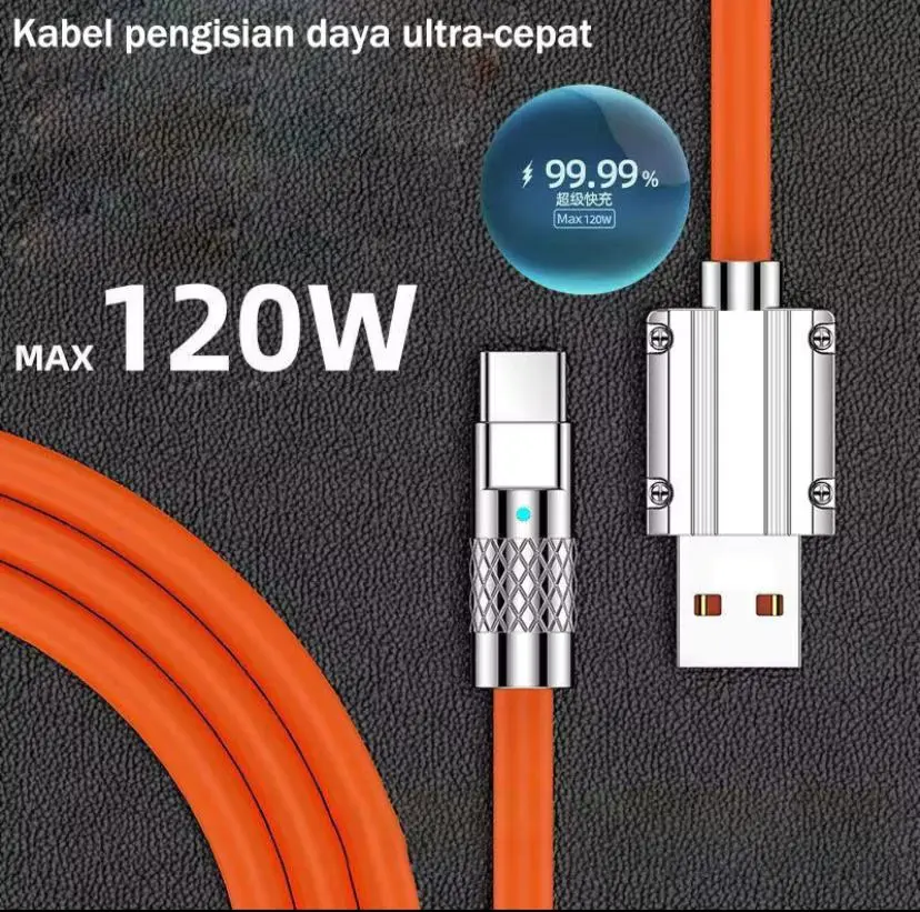 Kabel Pengisian Daya Ultra-Cepat 120W untuk Micro USB dan Type C