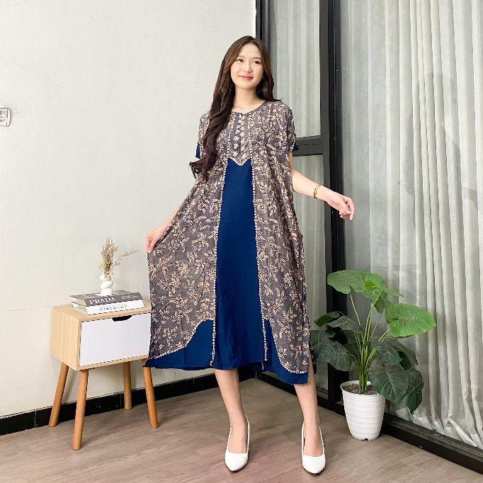 Daster Lowo Soraya Rayon premium Tebal Jumbo Busui Resleting Bumil Wanita Nyaman
