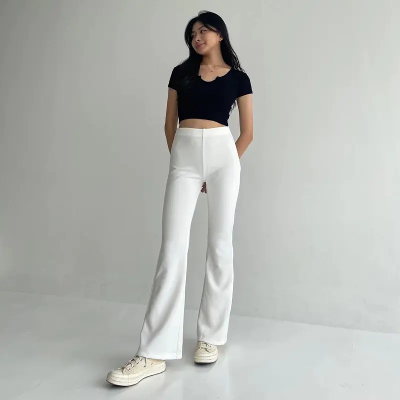 RAVEENA - Flare Pants Highwaist Cutbray - Celana Panjang Wanita