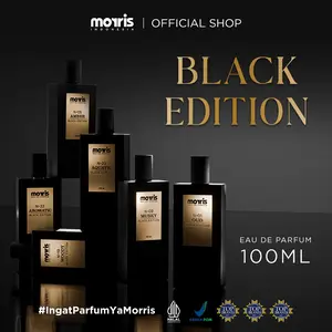 Morris Eau De Parfum Black Edition 100ml - Parfum Pria Tahan Lama | Aquatic-Woody-Amber-Aromatic-Musky-Oud | Parfum Cowok Tahan Lama