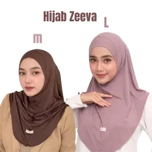 Hijab Instan Bergo Zeva Dewasa Size M L Jersey Premium Adem dan Lembut