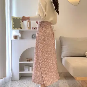 Floral skirt | Rok A line | Highweist | Rok panjang wanita | Rok motif bunga lucu | Korean style