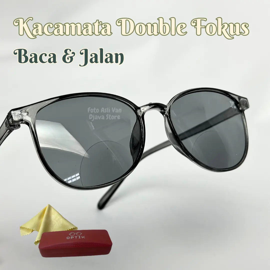 Kacamata Baca dan Jalan Double Fokus lensa redup model oval