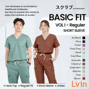 [ Lvin ] Vol I - BAJU SCRUB MEDICAL SCRUB SUIT DOCTOR'S SCRUB FOR MAN & WOMEN / Set Baju Celana Jaga OKA OK Perawat/ Stunning Series /Reguler Fit/ Dokter Lengan Pendek [Export]