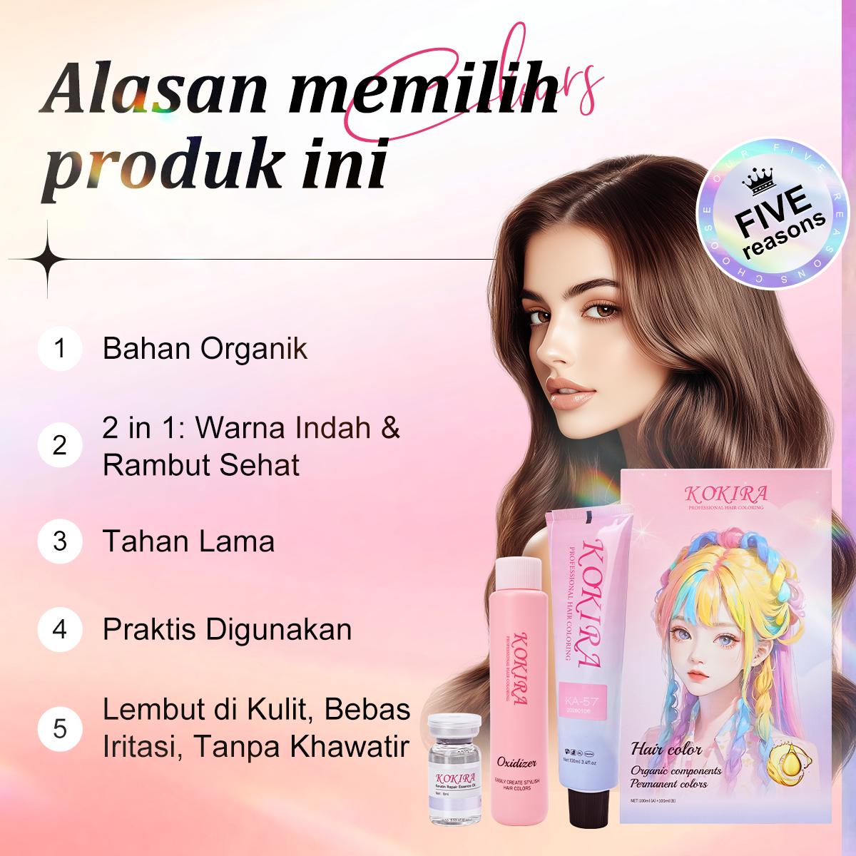 KOKIRA hair color Milk Tea Ash-11 200ml+Hair care essential oil cat rambut pewarna rambut warna rambut tanpa bleaching