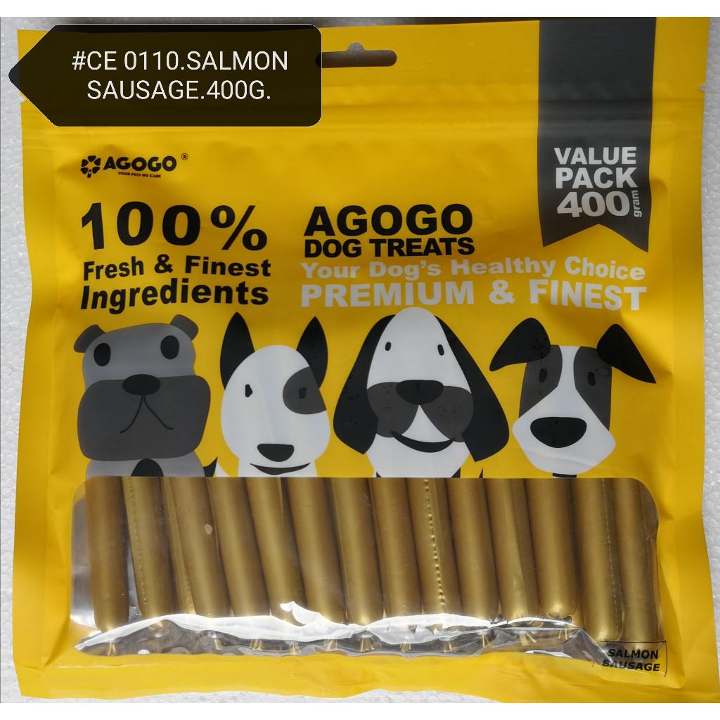 Agogo Dog Treat Salmon Sausage 400gram Snack Food Feed [Treats] Sosej Makanan Anjing