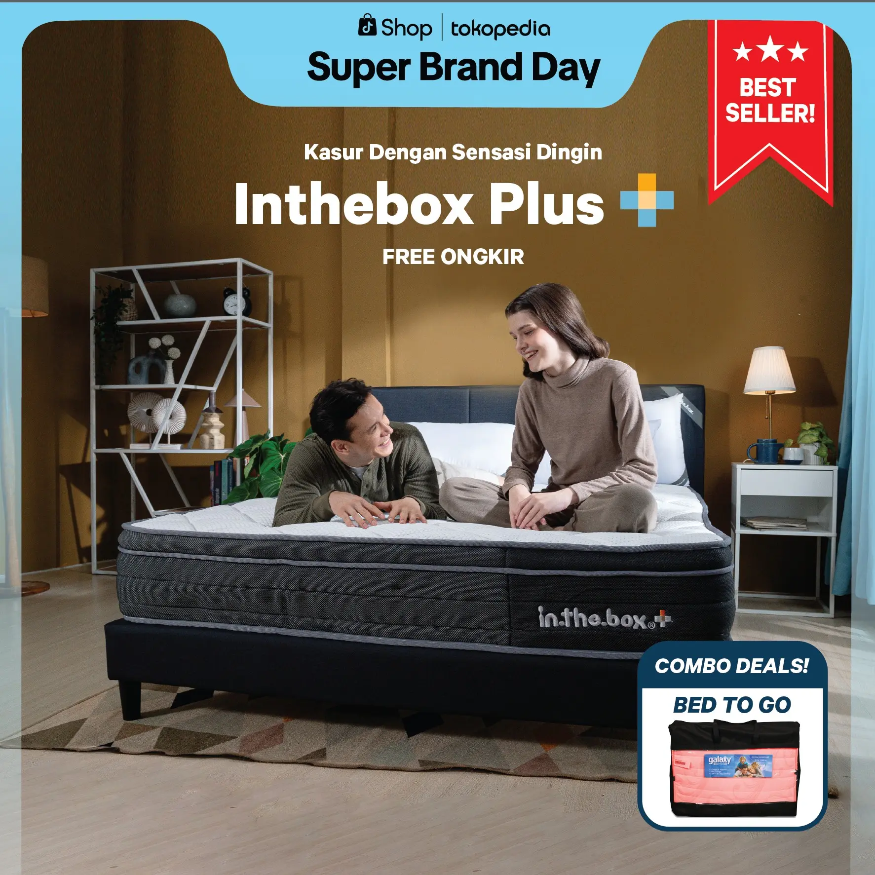 [Free Kasur Lipat] Kasur Dingin Spring Bed IN THE BOX PLUS - FREE Bantal