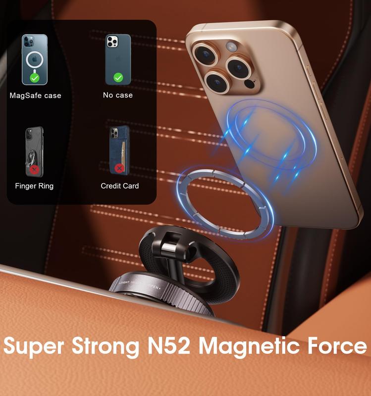 360 Degrees Rotating Car Mobile Phone  Magnetic Mobile Phone  Powerful Vacuum Adsorption Suitable for Automobile Instrument Panel Universal  Multi-Scene Shooting and Watching Drama Car Phone  suction holder mini tripod