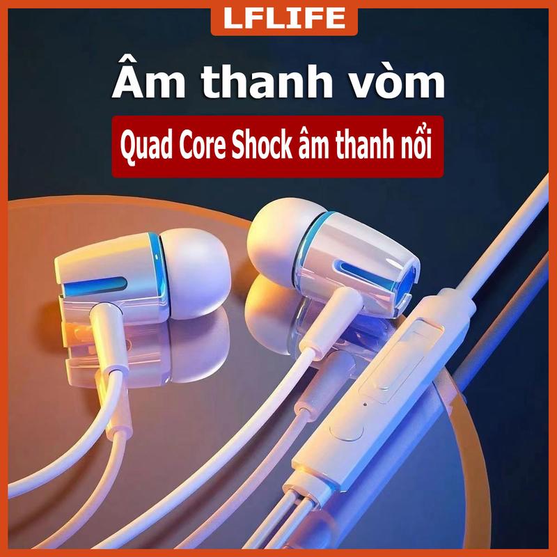 Tai nghe có dây, LFLIFE, Tai nghe âm lượng, Tai nghe nhét tai, Tai nghe thể thao âm thanh nổi trong tai, có Micro, Khử tiếng ồn âm thanh, Tương thích với Android