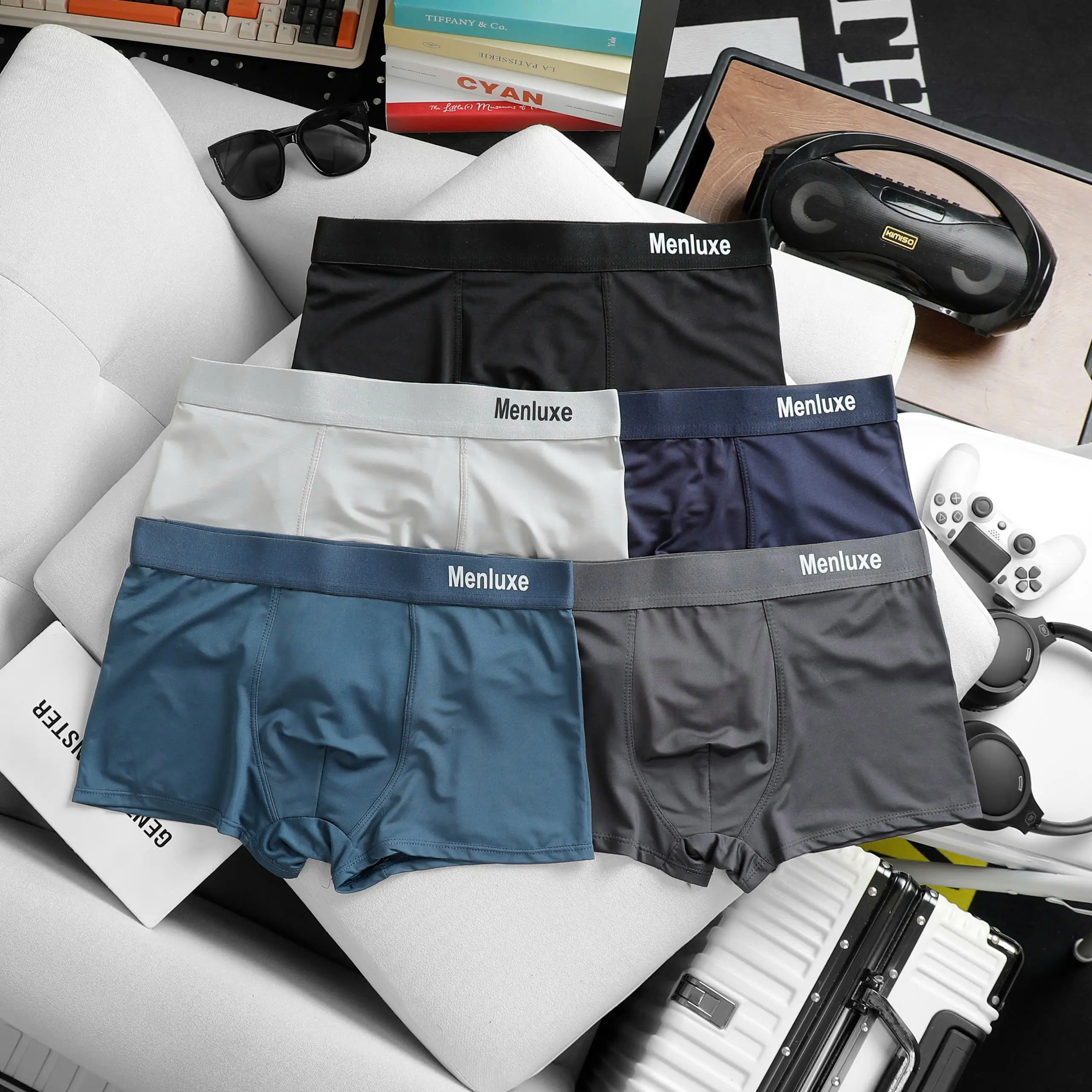 Combo 5 Quần Sịp Nam Boxer, 5 Quần 5 Màu, Quần Xì Nam mềm mại thoáng mát, thấm hút mồ hôi tốt, Quần Boxer Nam cao cấp MENLUXE mẫu mới 2025 top5 ( Che tên sản phẩm khi giao )