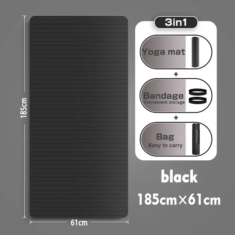 SG Fast Delivery Thickness 10mm Yoga Mat Free Yoga Carrier Bag NBR Anti-Tear Foldable Yoga Mat Gym Workout Fitness Mat Dance Practice Mat Sports Accessories Exercise Mat Comfortable