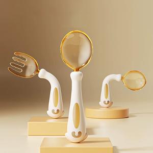 Comboer Soft & Safe Silicone Fork Set Baby  Lightweight Durable Bendable Silicone Easy Grip For Teething Toddlers BPA-Free