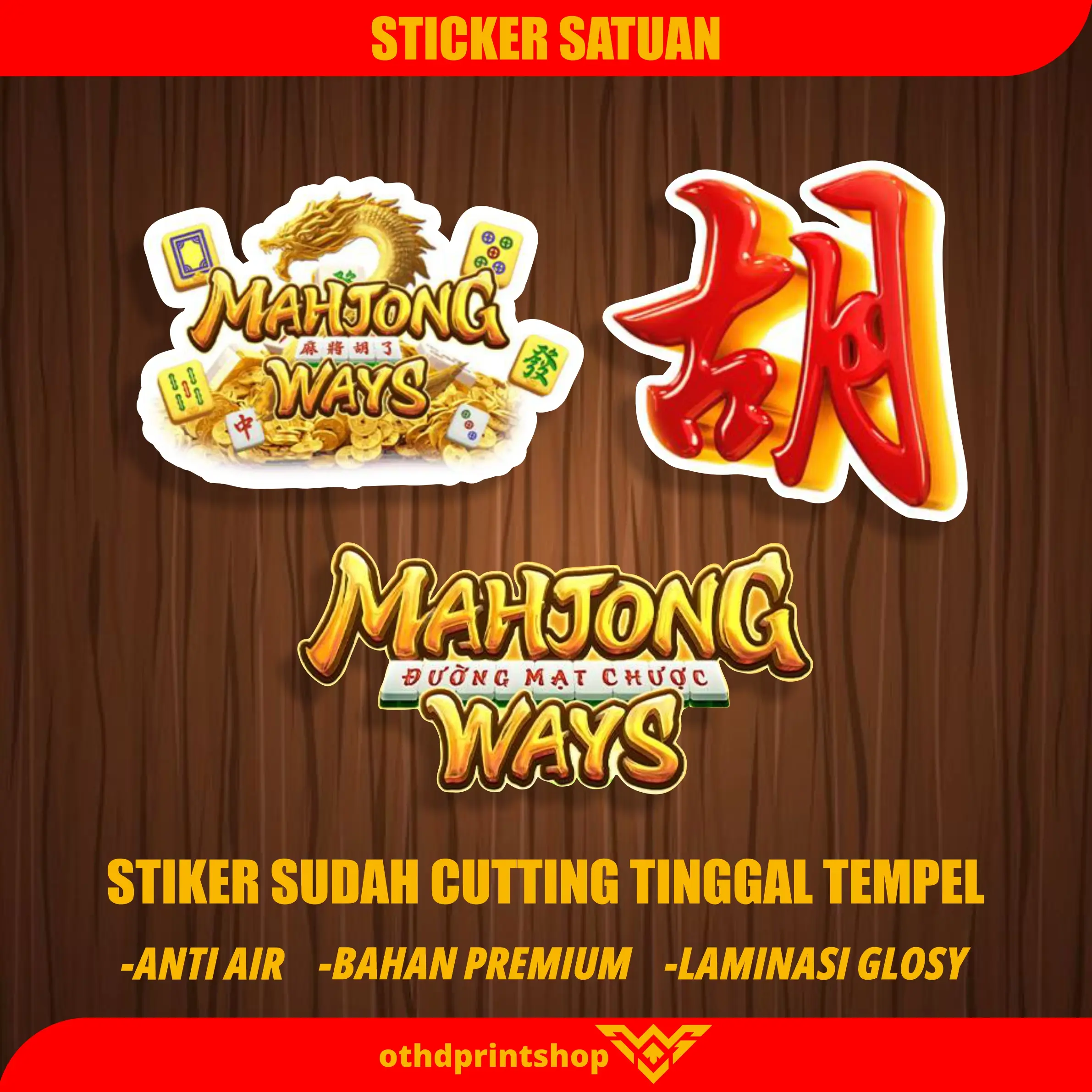 Stiker Mahjong Ways Sudah cutting tinggal tempel auto gacor bahan vinil ...