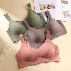 Bra Tekan, Tubi, Untuk Wanita, Sokongan Lembut, Lancar, Tanpa Wayar, Nipis, Bra Sukan Boleh Laras, Sesuai untuk Sukan Luar, dengan Tali, Cawan Separuh, Liputan Getah, 3/4, Warna Coklat, Punggung Cantik, Beli 1 Ambil 1 Promosi Outdoor Sport String Clothing