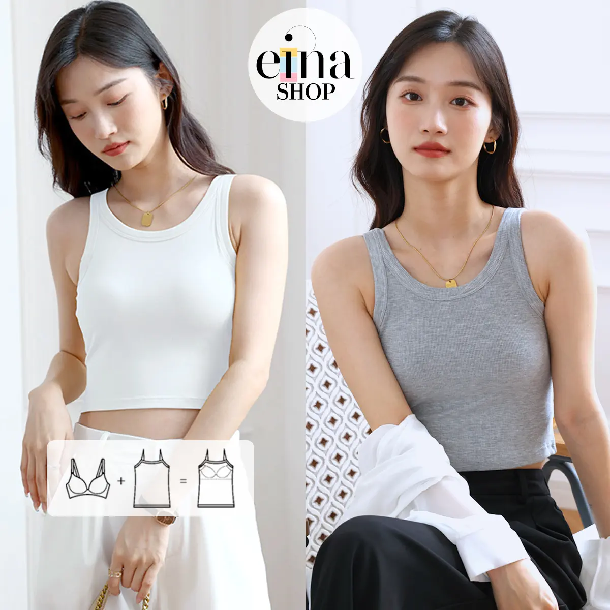 Thalia Bra Padded Cropped Singlet padded top
