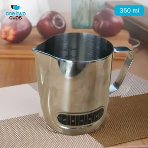 One Two Cups Gelas Milk Jug Latte Art Espresso Thermometer 350ml - L-2016